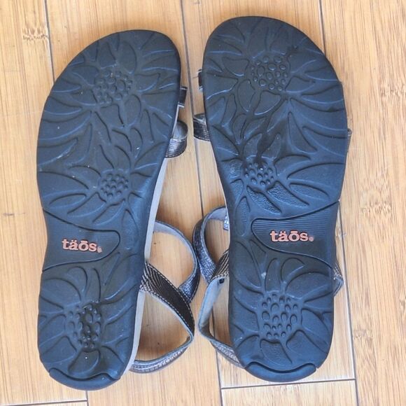 Taos Trophy Leather Supportive Sandals 7 Bronze Metallic - Picture 5 of 16